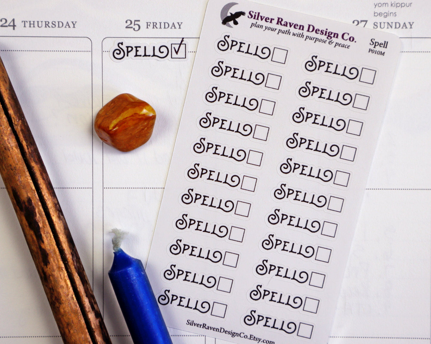 Spell tracker stickers for pagan and witchcraft planners and grimoires
