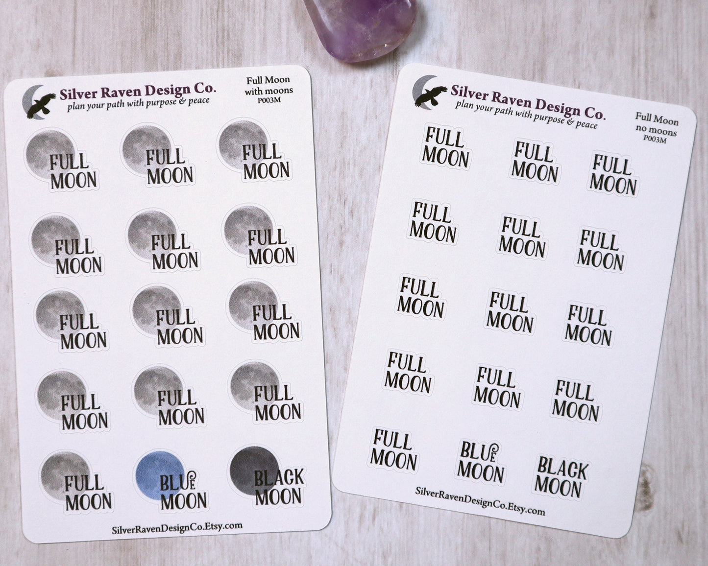 Pagan Name Full moon Planner Stickers for Pagan or Wiccan Planners and Grimoires