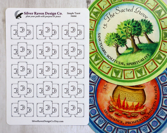 Tarot card stickers for Pagan and Witchcraft planners & grimoires