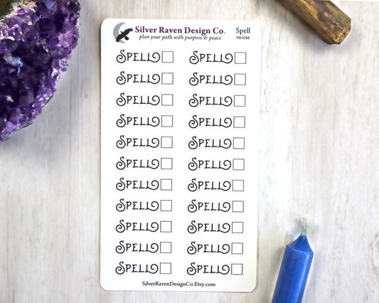 Spell tracker stickers for pagan and witchcraft planners and grimoires